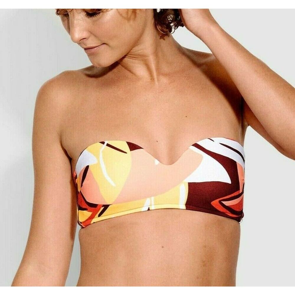 Seafolly Cut Copy Bustier Bandeau Swim Top Tangelo